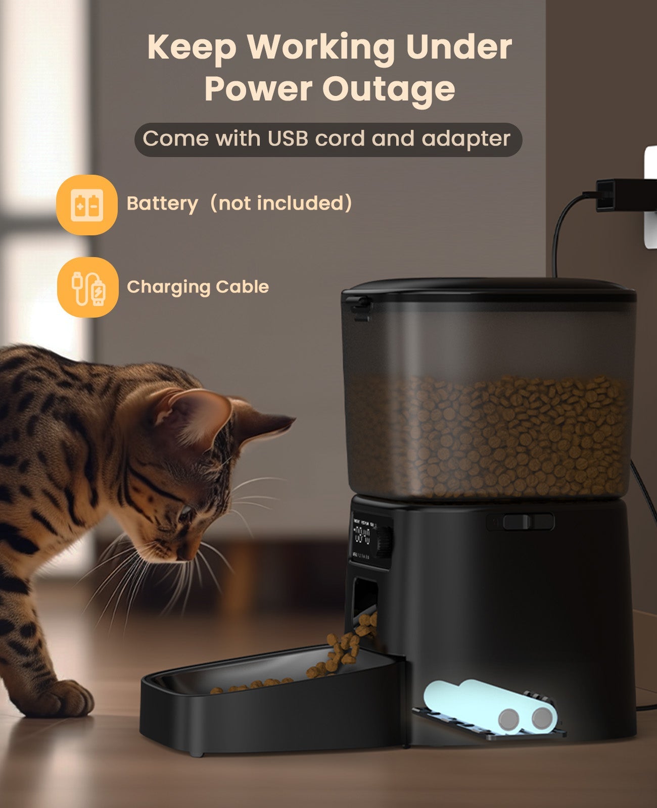 Oneisall 3.5L Automatic Cat Feeder with APP Control & 2.4G Wi-Fi