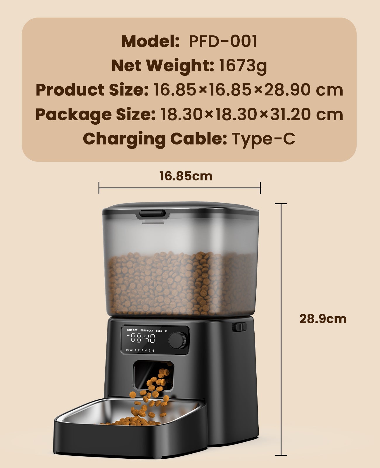 Oneisall 3.5L Automatic Cat Feeder with APP Control & 2.4G Wi-Fi