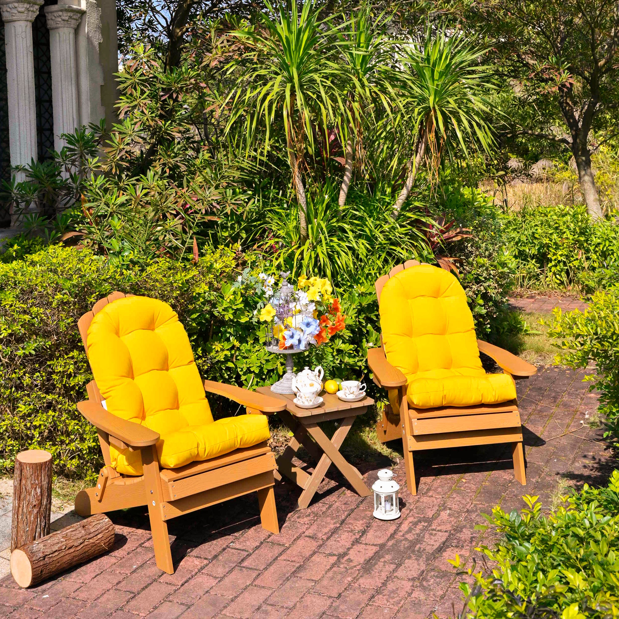 Outdoor High Back Chair Cushion, Thick Tufted Seat Pad with UV & Water-Resistant Fabric, 48" x 21" x 4"