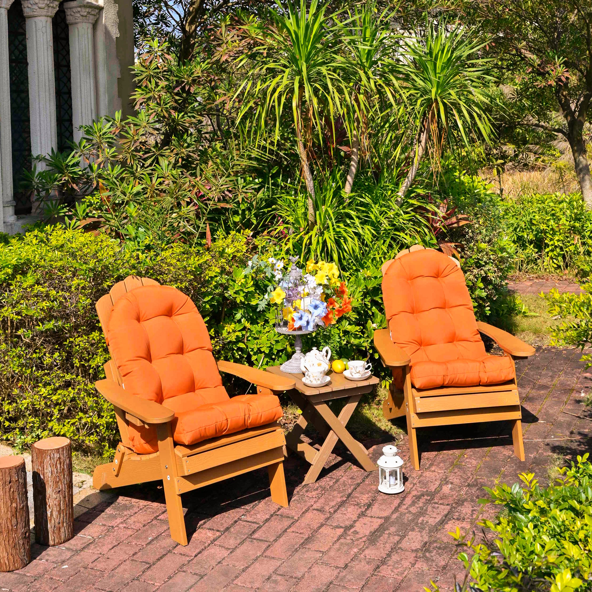 Outdoor High Back Chair Cushion, Thick Tufted Seat Pad with UV & Water-Resistant Fabric, 48" x 21" x 4"