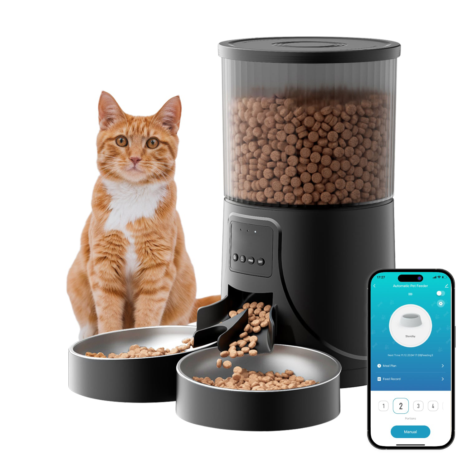 Smart Automatic Pet Feeder – WiFi & Camera Variants