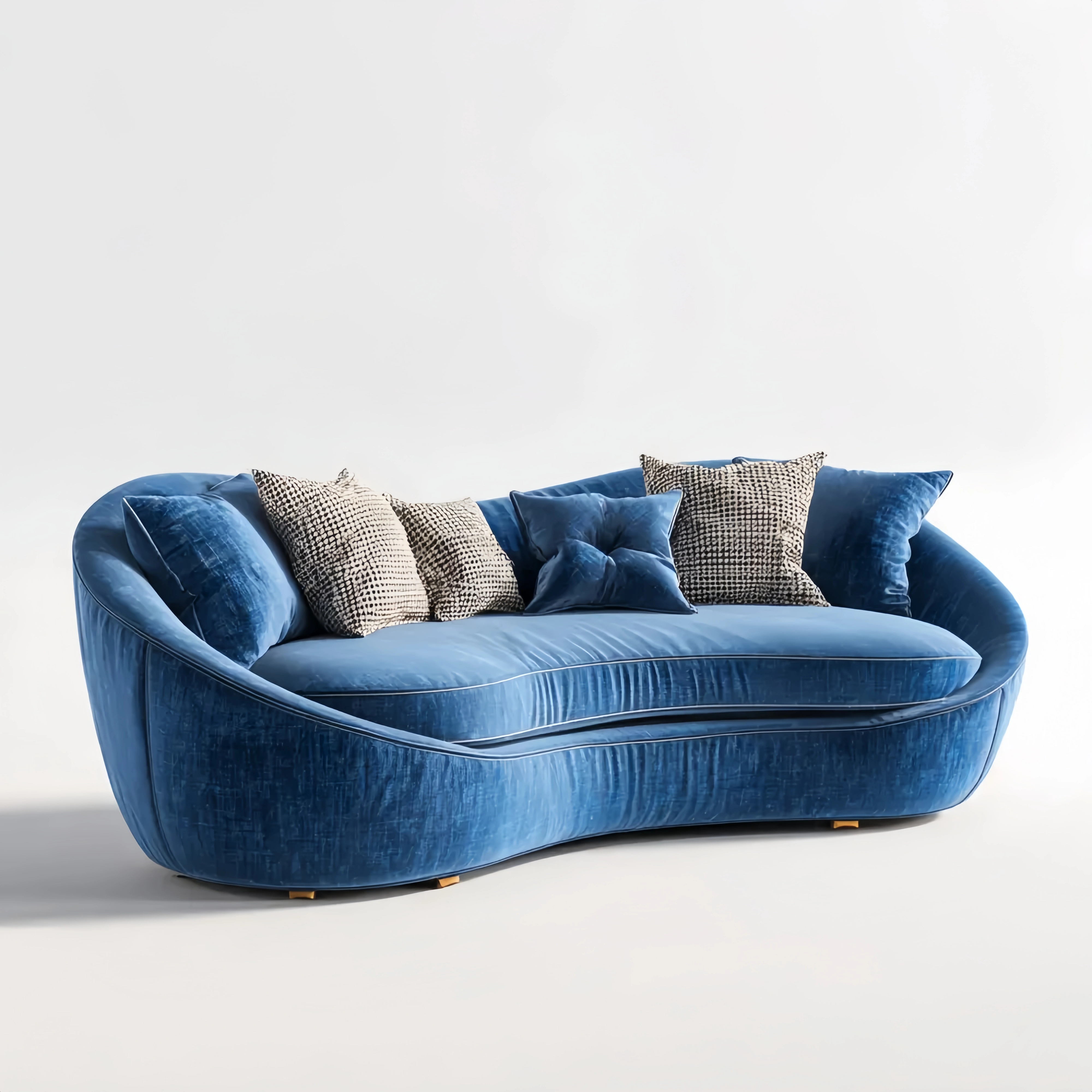 Divano moderno in velluto 220x100x85 cm - Blu