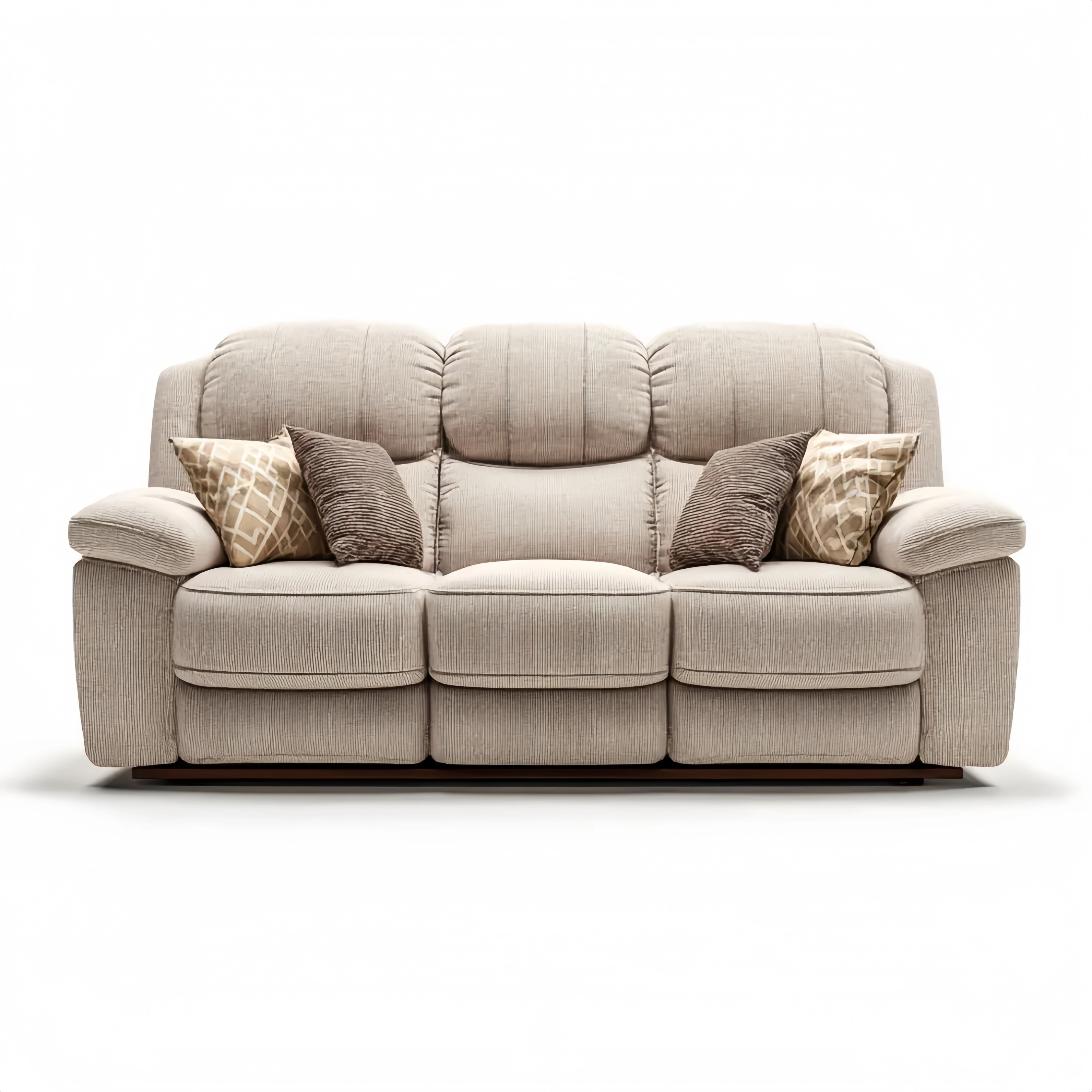 Divano a tre posti in tessuto 200x90x100 cm - Beige - Design Classico