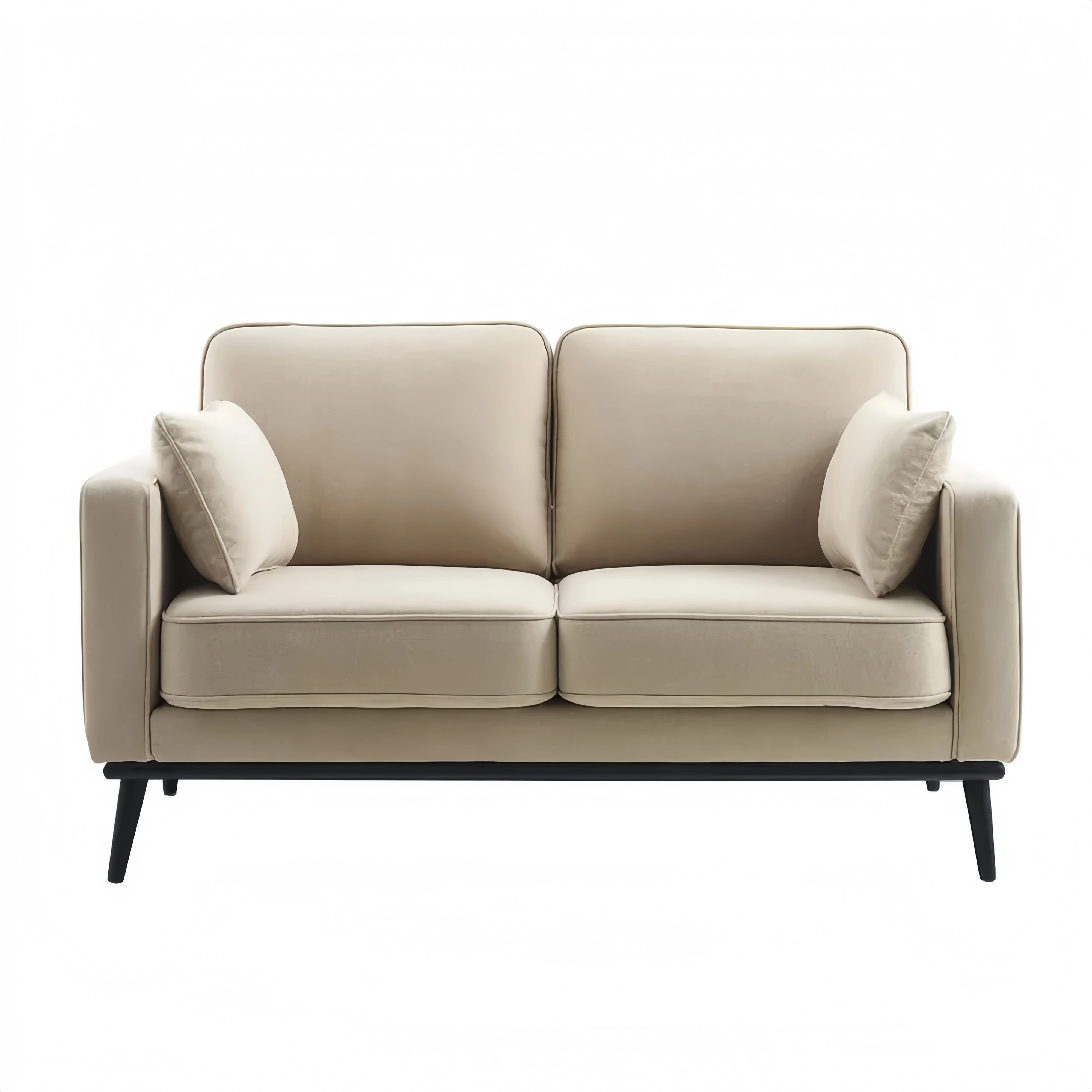 Divano due posti 150x85x90 cm tessuto Beige design moderno