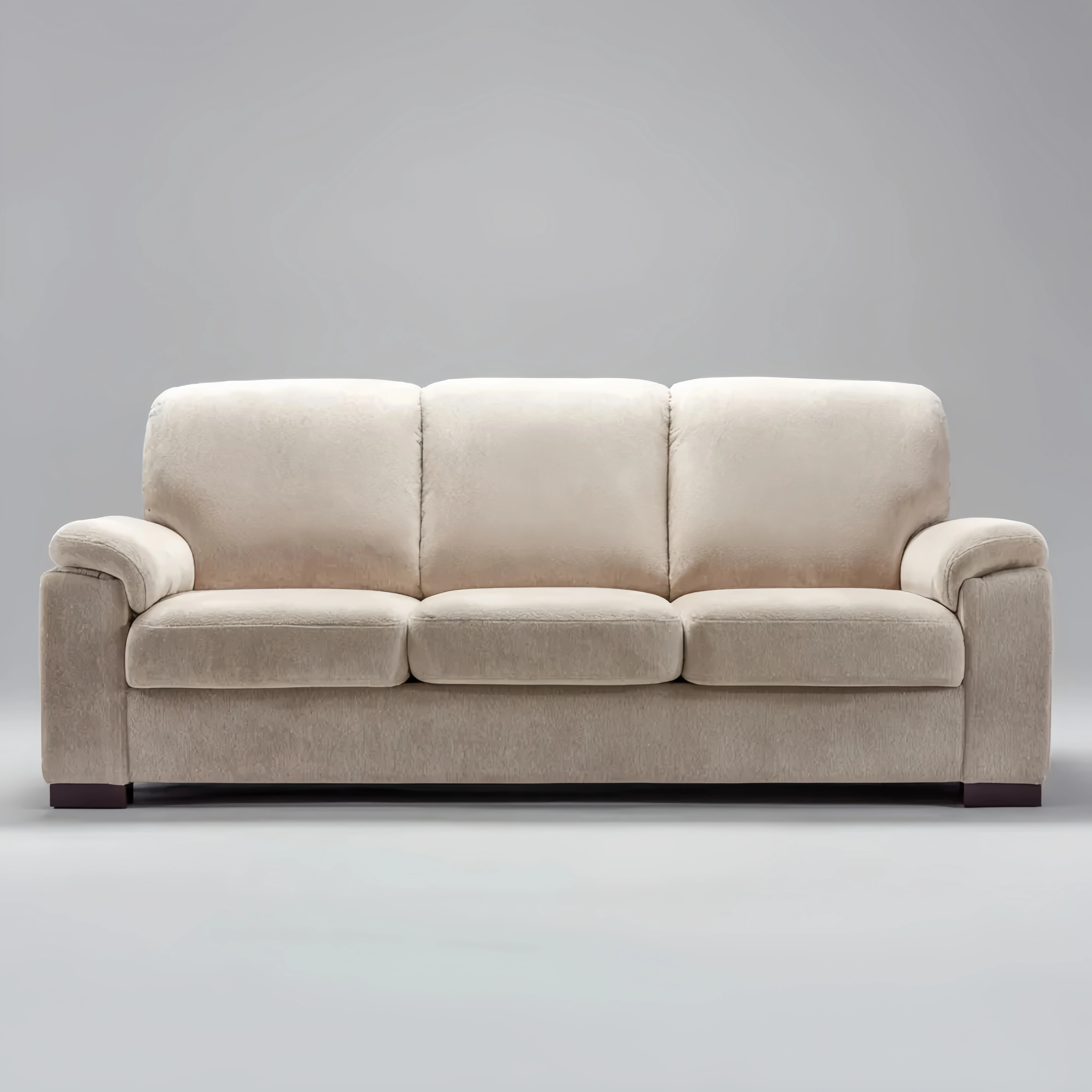 Divano a tre posti - Tessuto morbido 210x85x90 cm - Beige - Design classico