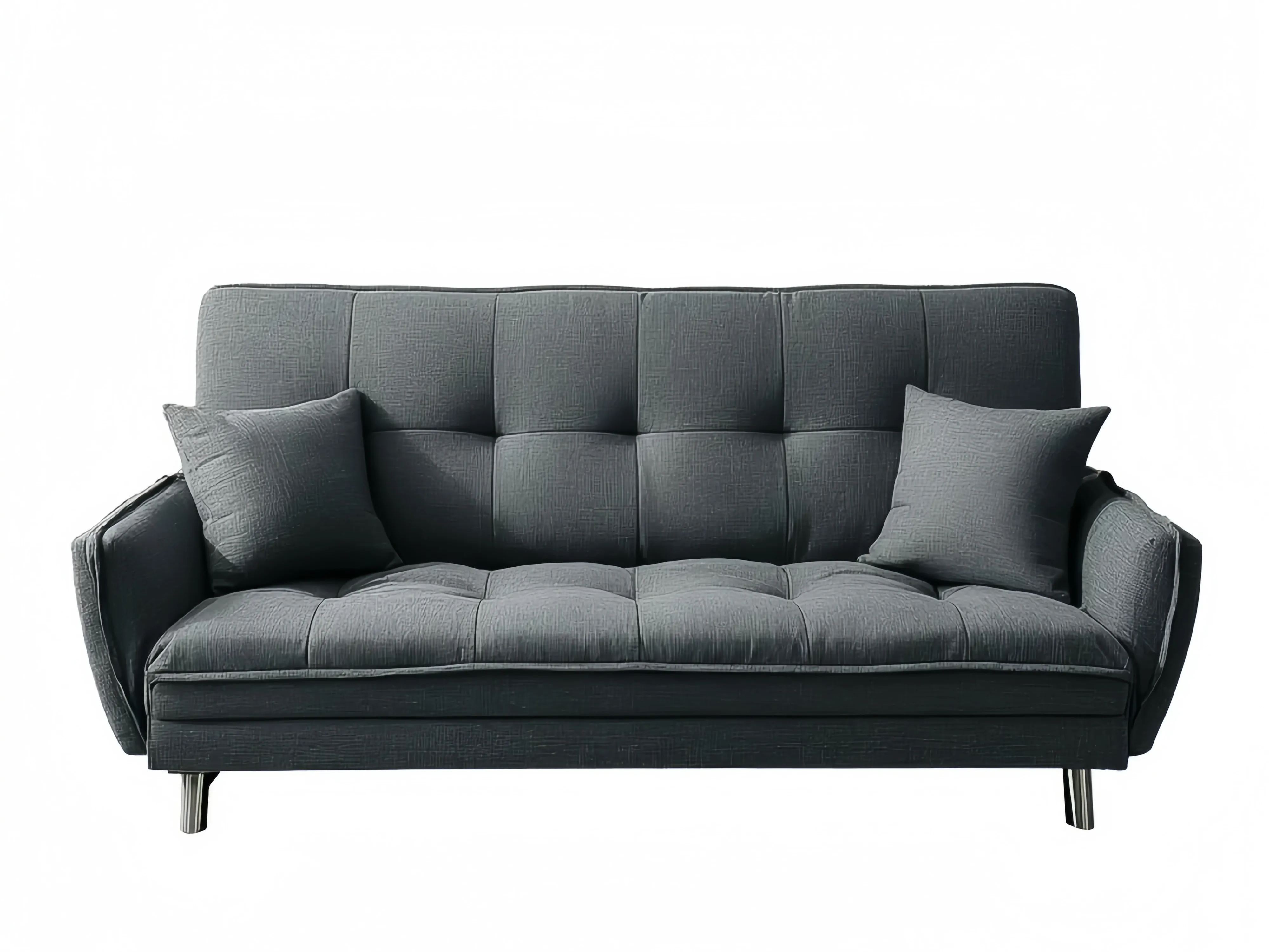 Divano due posti Tessuto 180x85x90 cm - Grigio Scuro - Design Moderno