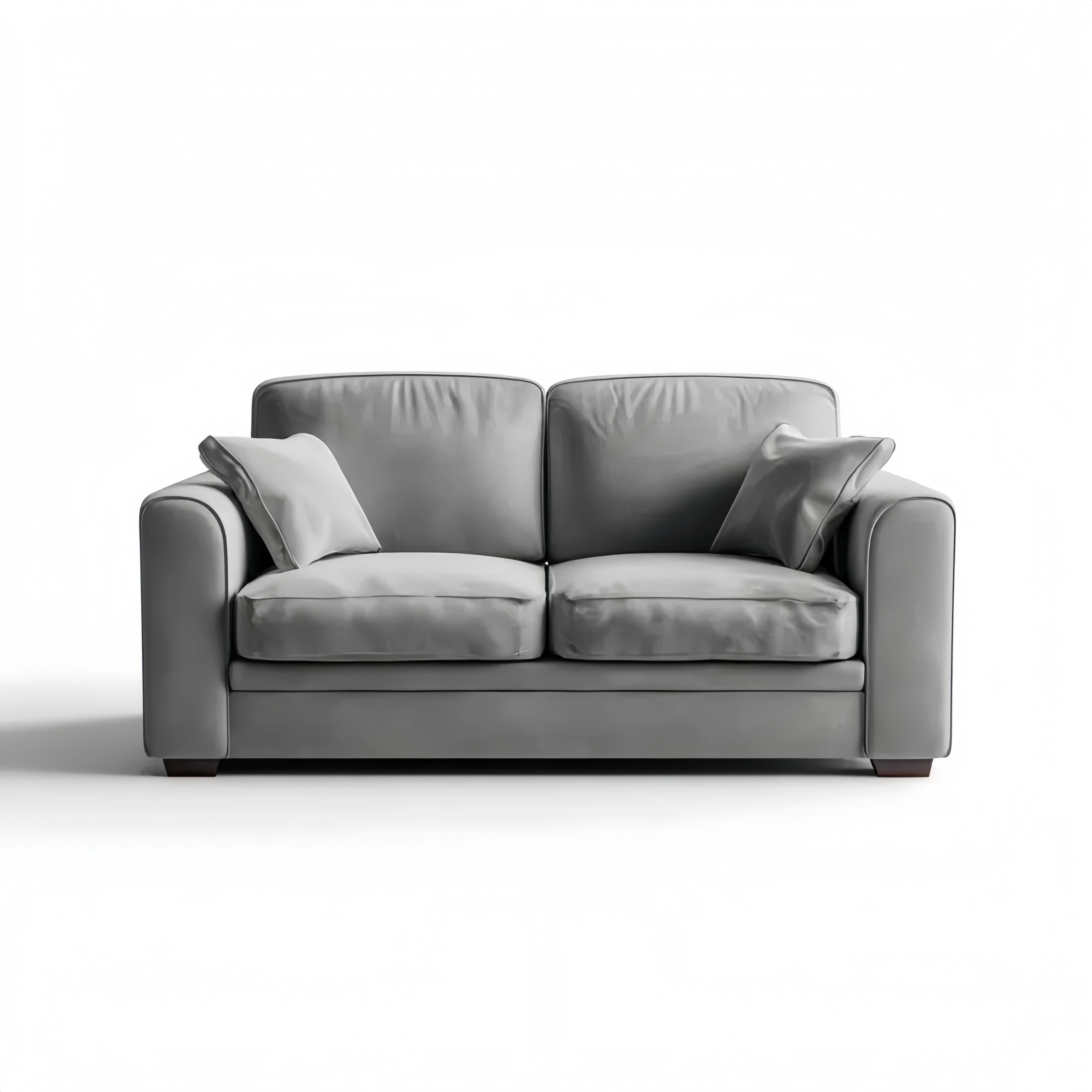 Divano due posti in pelle 150x85x90 cm - Grigio