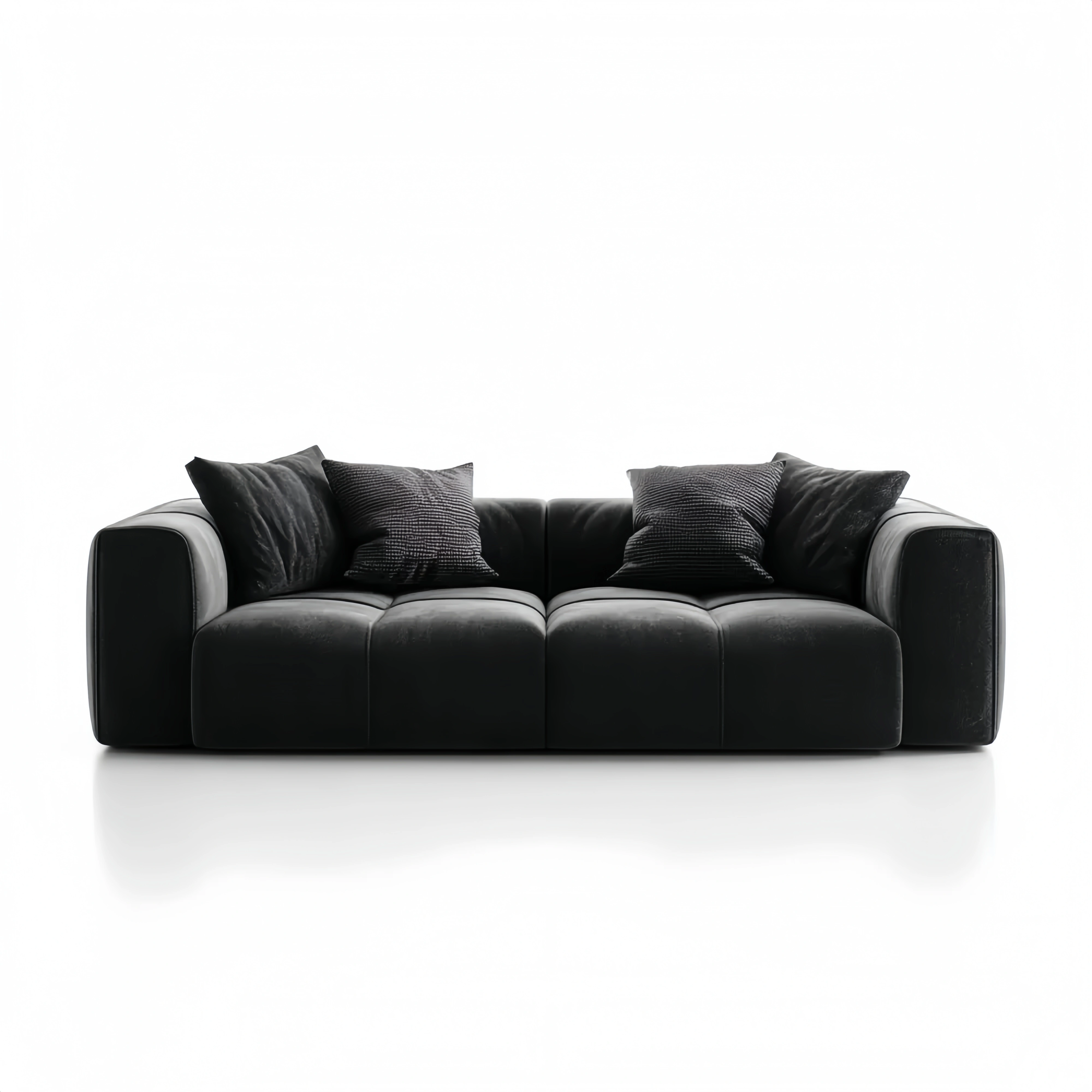 Divano due posti in tessuto 210x95x65 cm – Nero – Design moderno