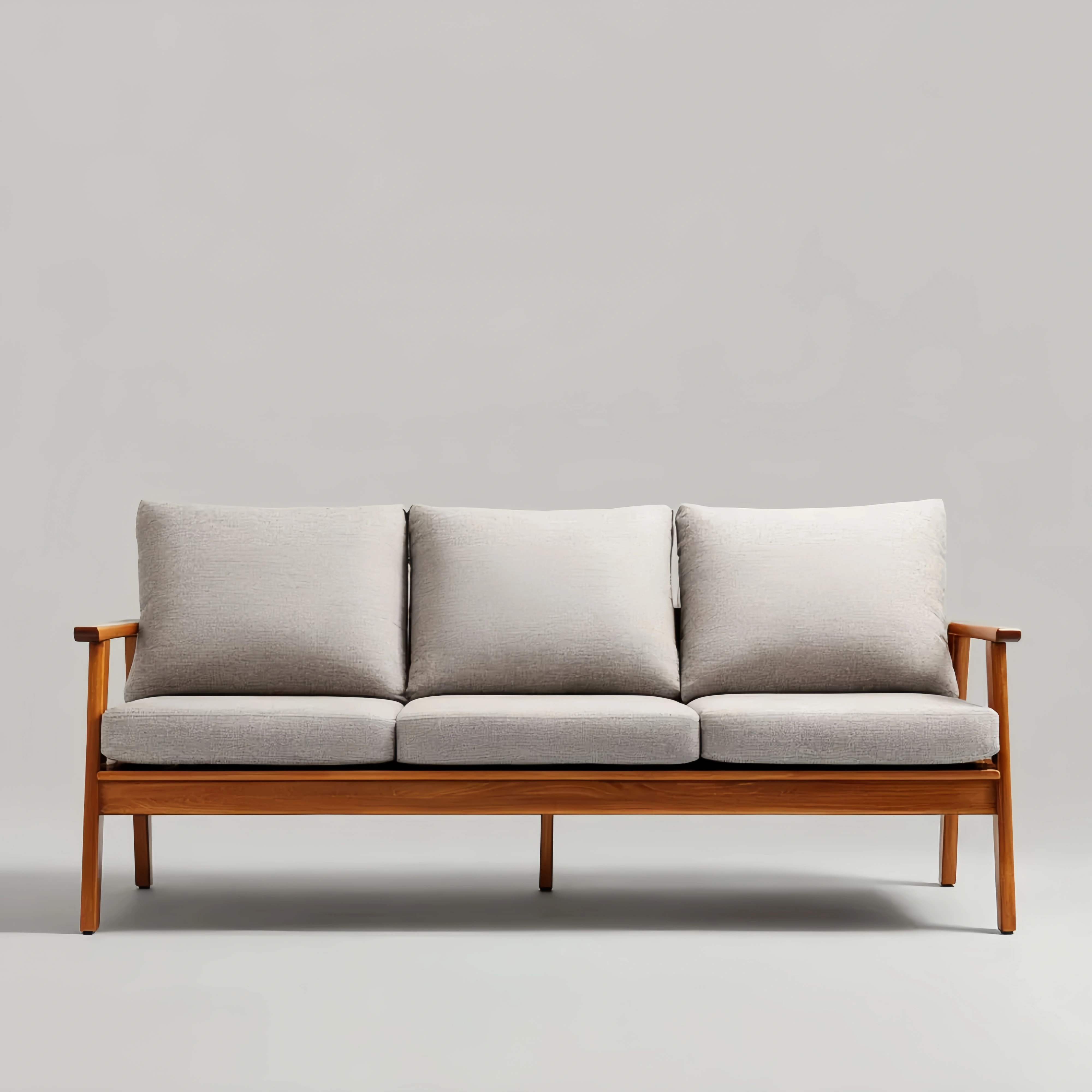 Divano a tre posti - 200x85x75 cm - Tessuto morbido - Grigio Chiaro - Design moderno