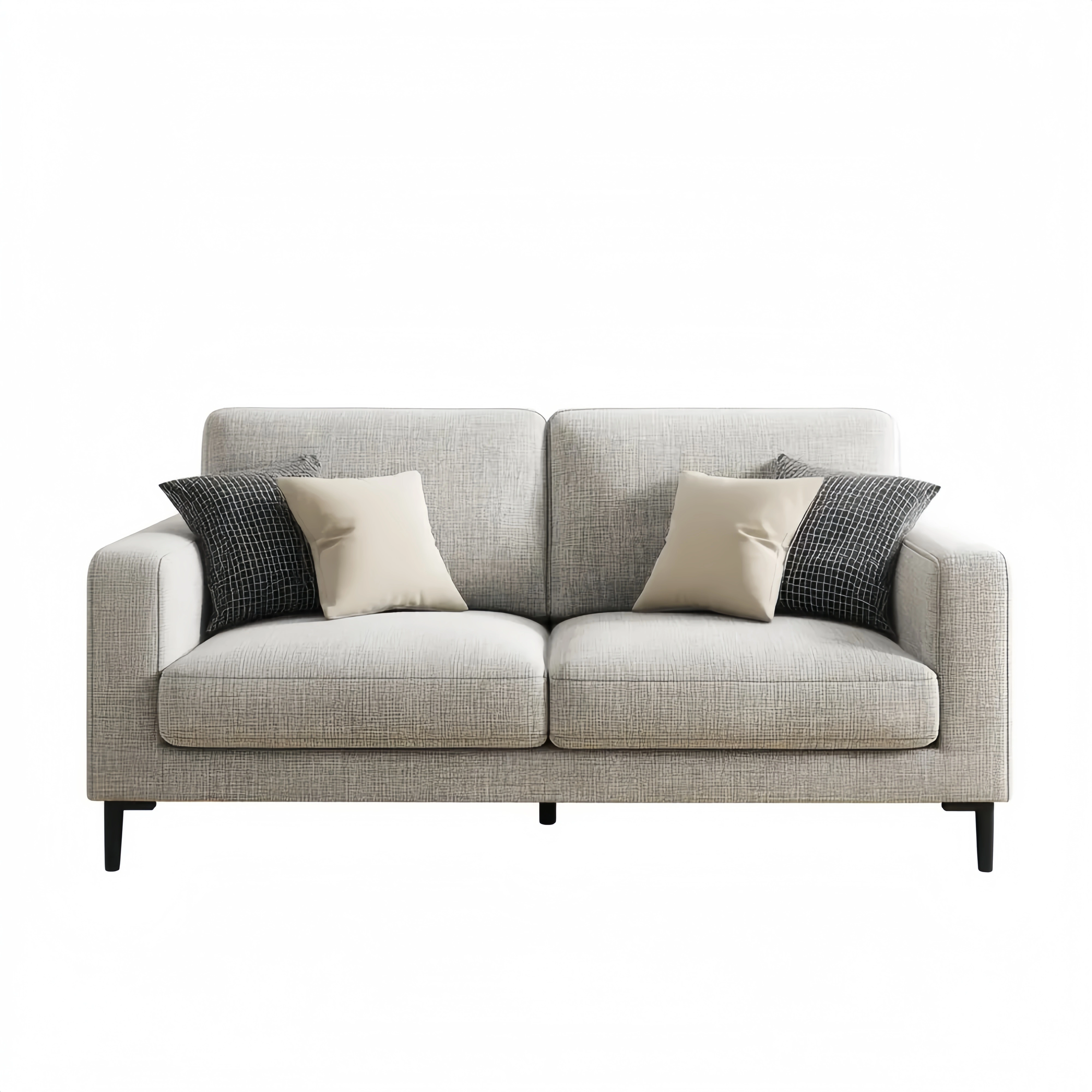 Divano due posti in tessuto 140x85x90 cm - Grigio Chiaro