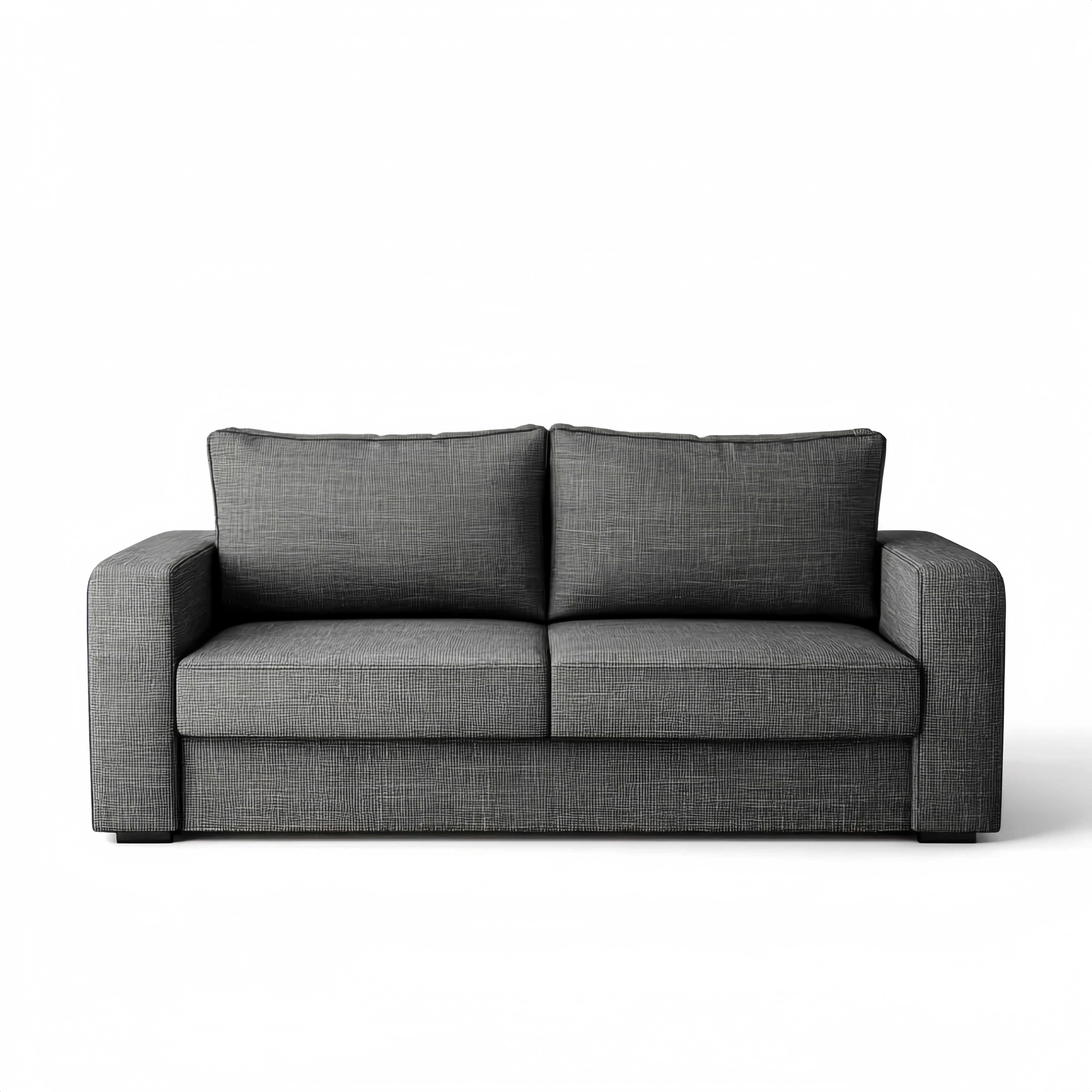 Divano due posti Tessuto 200x90x85 cm – Grigio Scuro – Design Moderno