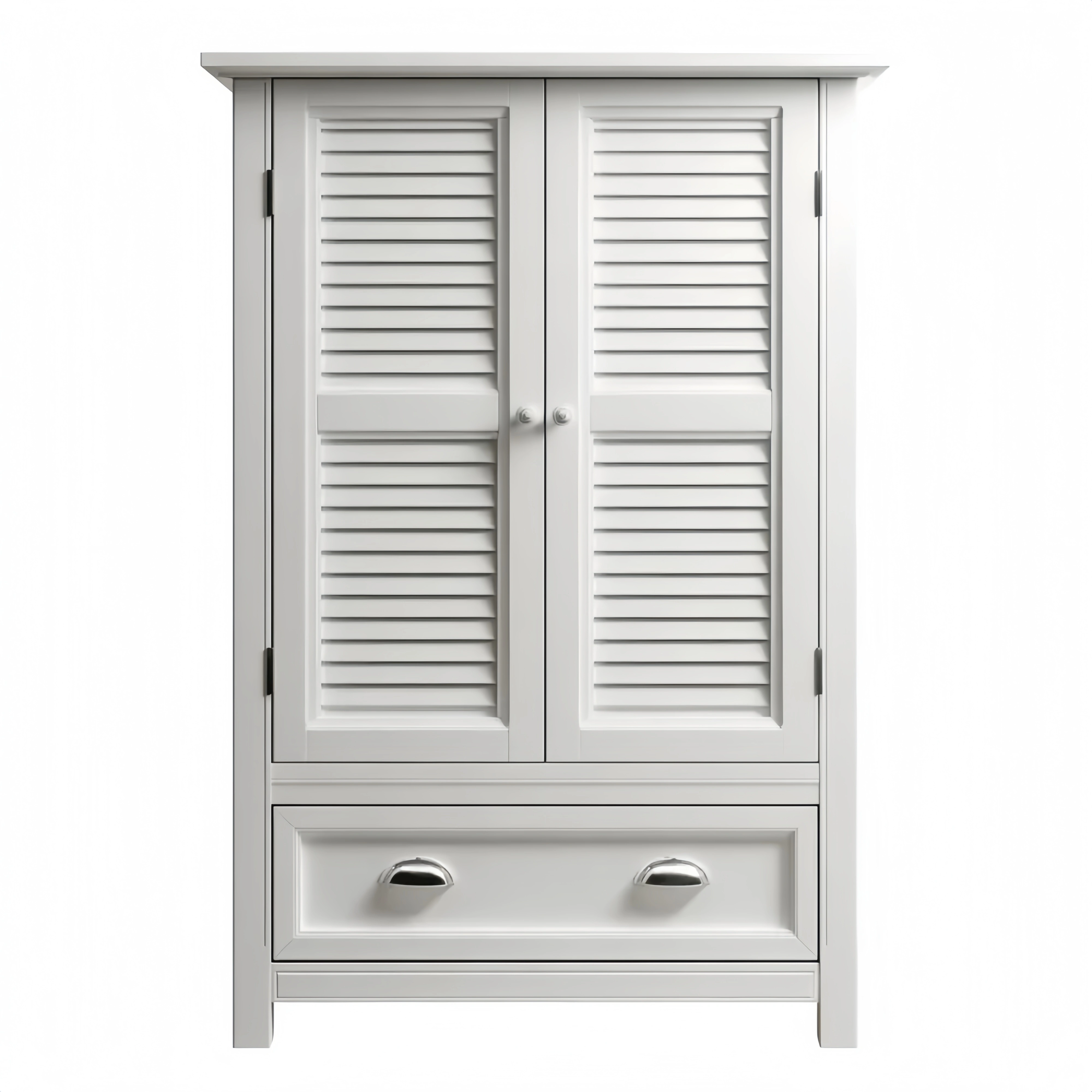 Armadio contenitore in legno 80x45x120 cm - Bianco - Design classico