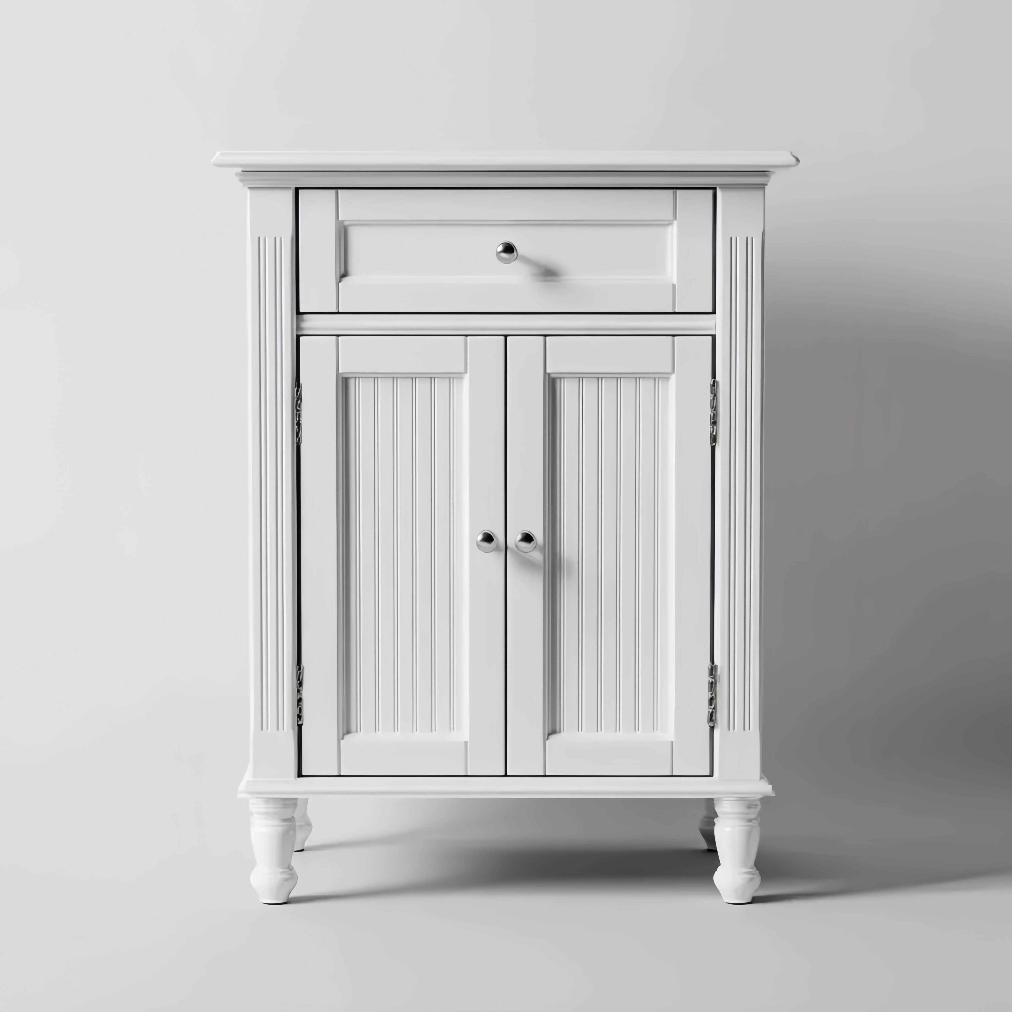 Mobile contenitore in legno 60x30x85 cm - Bianco - Design classico