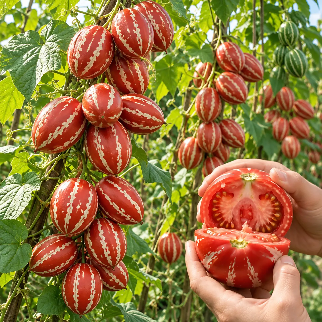 🍅 Семена за екзотичен домат „Рубинена ивица“
