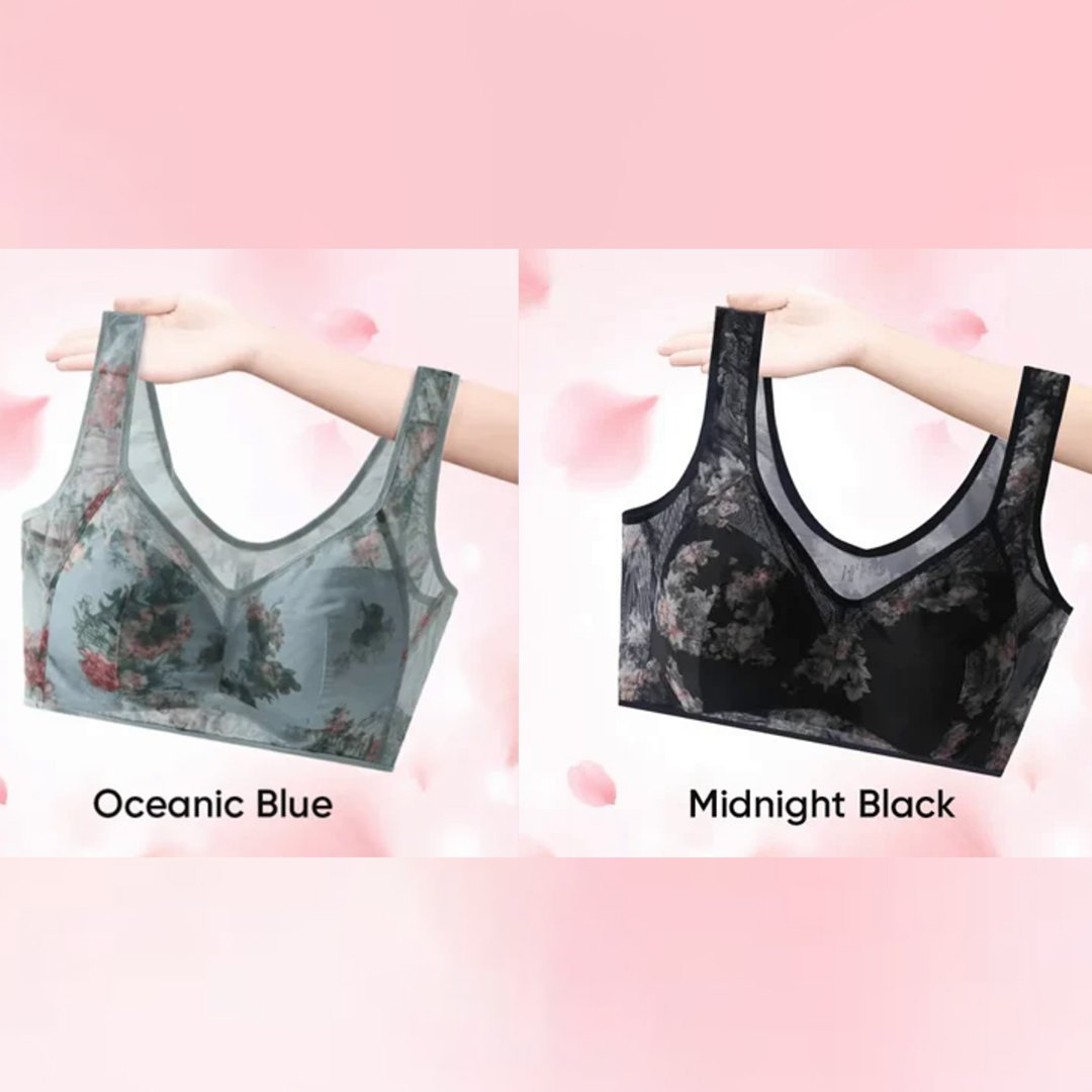 🎁 Super riasená podprsenka | Chladivá pohodlná podprsenka s čipkou Ice Silk