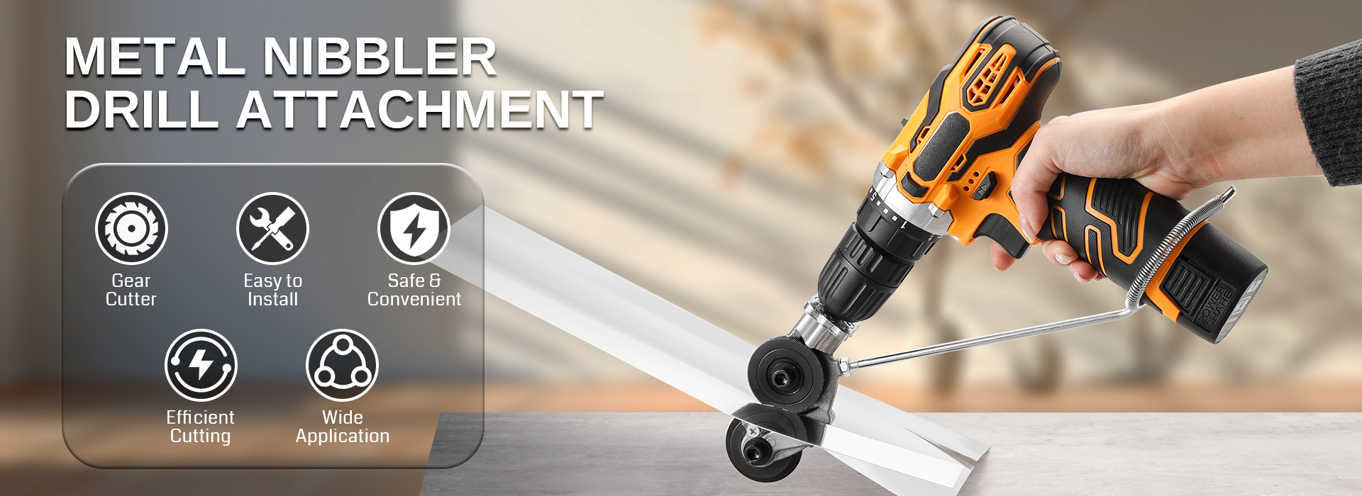 Electric Drill Plate Cutter, Metal Nibbler Drill Attachment | SainSmart Electric Drill Plate Cutter, Metal Nibbler Drill Attachment | SainSmart