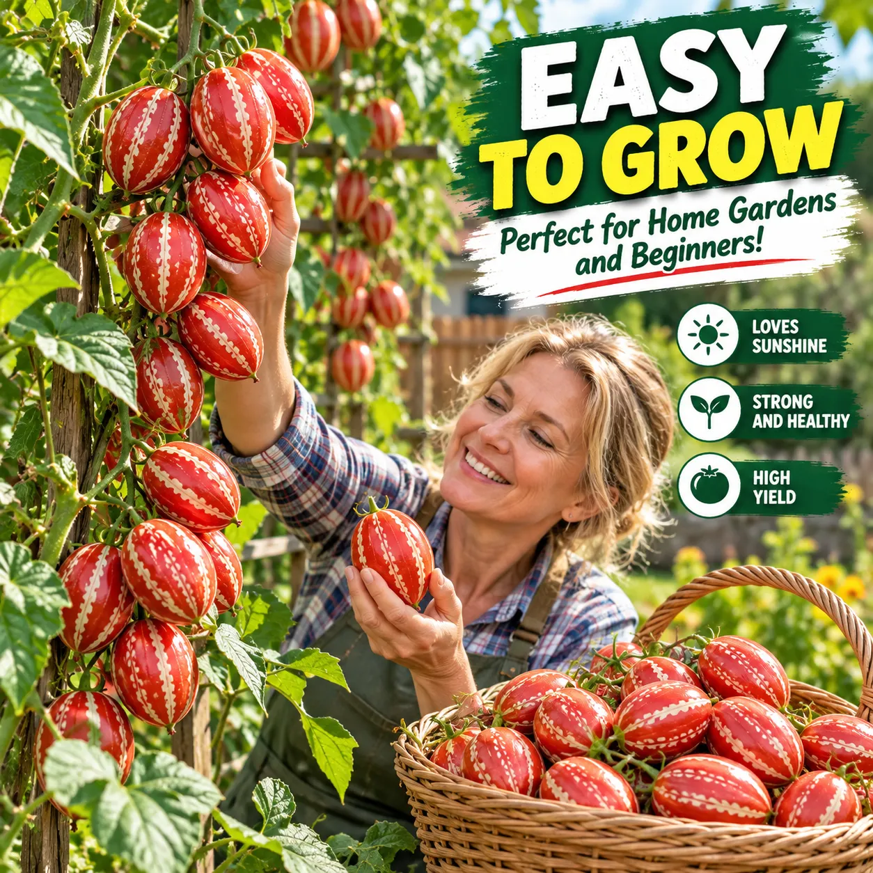 🍅 Семена за екзотичен домат „Рубинена ивица“