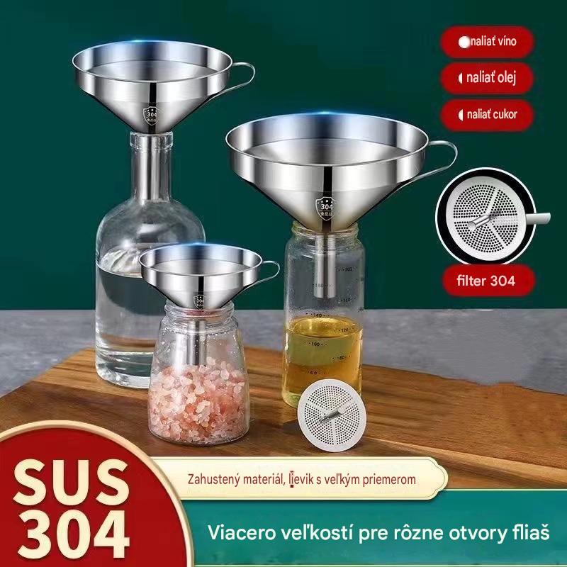 🍳Odolný kuchynský lievik z nehrdzavejúcej ocele (vrátane sitka)