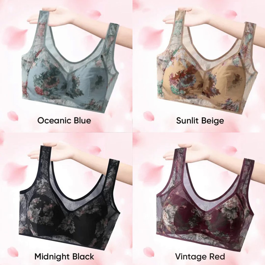 🎁 Super riasená podprsenka | Chladivá pohodlná podprsenka s čipkou Ice Silk
