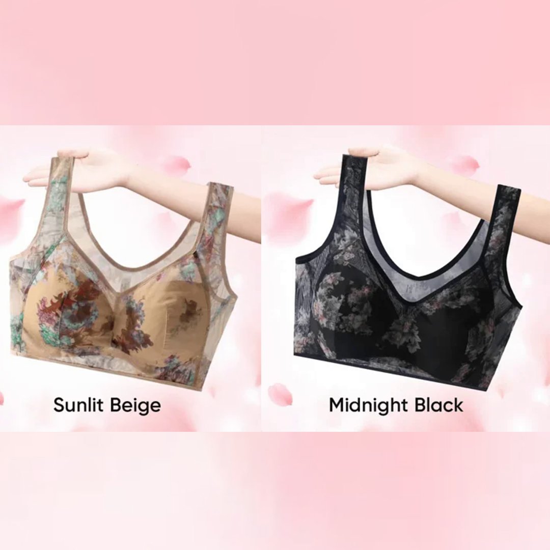 🎁 Super riasená podprsenka | Chladivá pohodlná podprsenka s čipkou Ice Silk