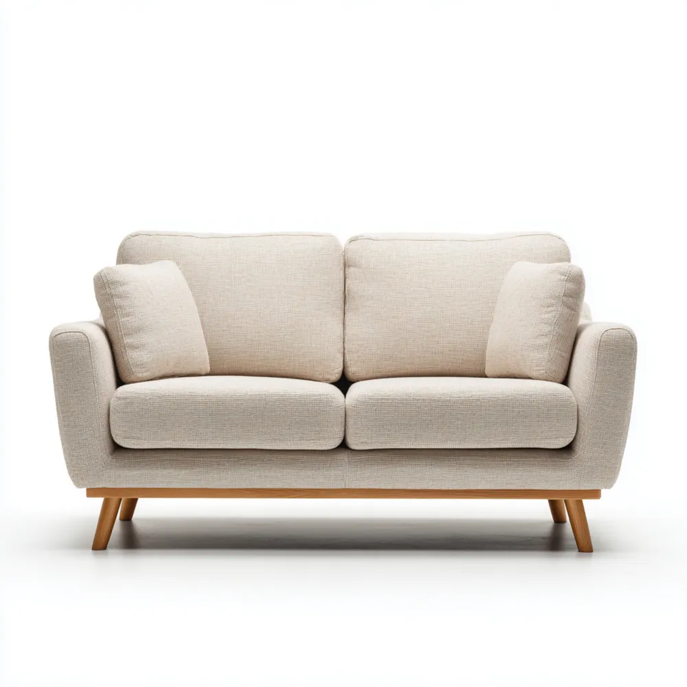 Divano due posti 150x85x90 cm in Tessuto – Beige – Design Moderno