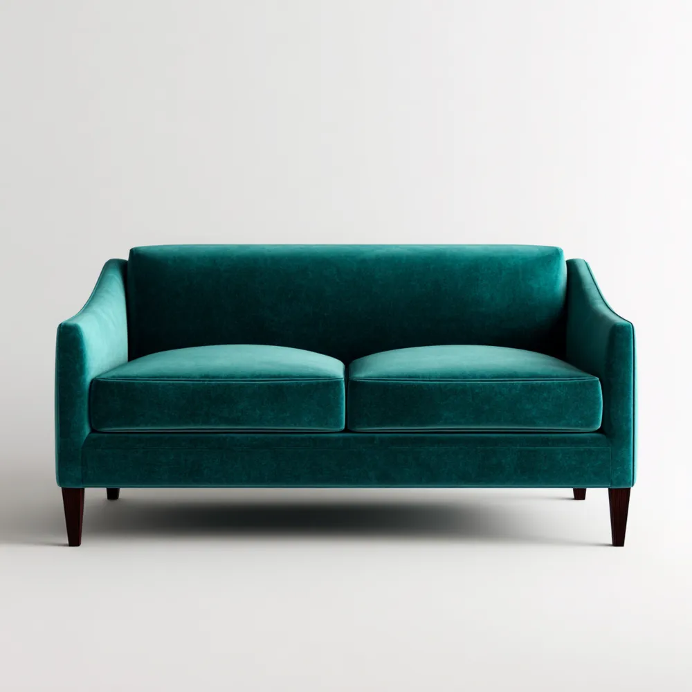 Divano due posti Velluto 150x85x78 cm – Verde Smeraldo – Design moderno