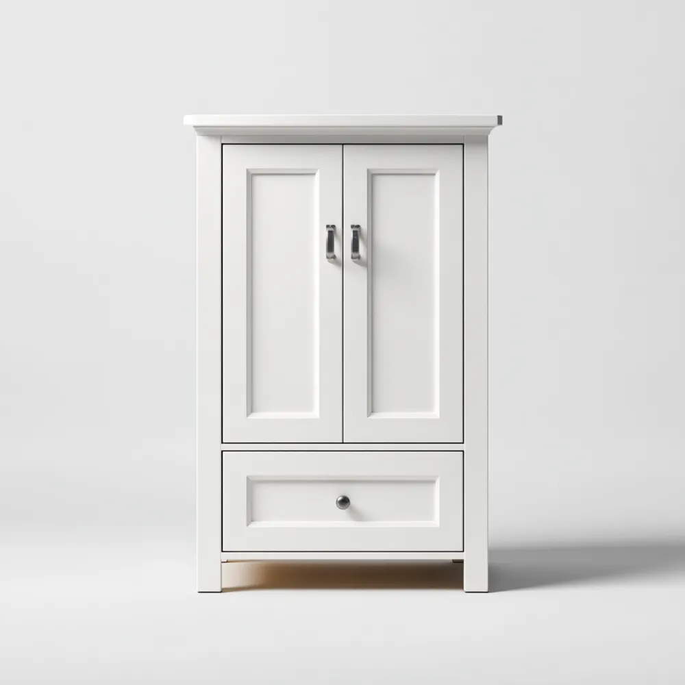 Armadio contenitore in legno 80x40x100 cm - Bianco - Design classico