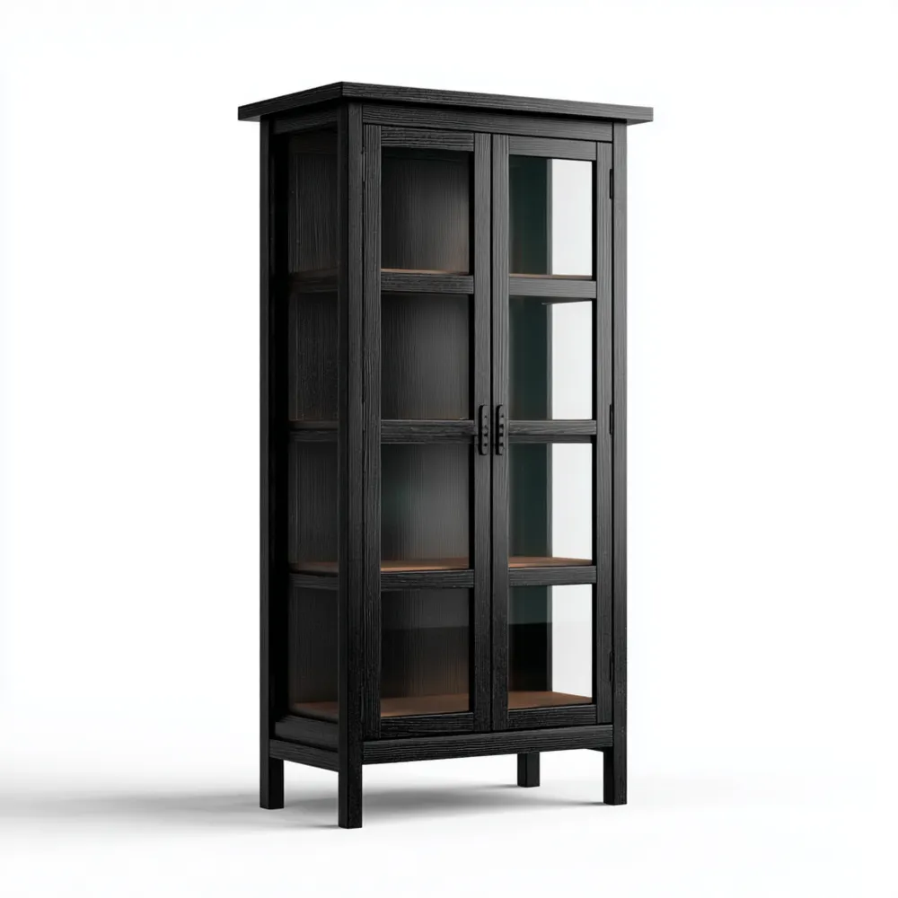 Vetrina in Legno 180x80x40 cm - Nero - Design Moderno