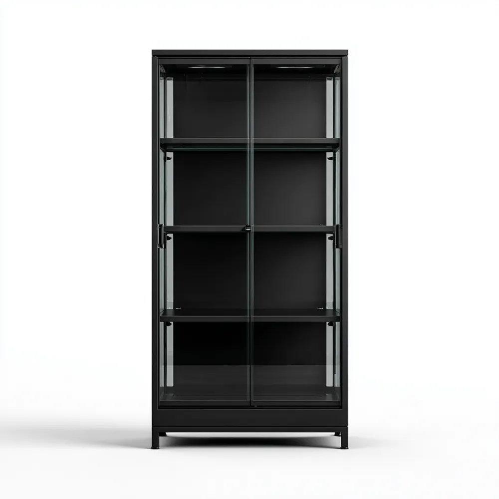 Vetrina Metallo Nero 80x40x180 cm - Design Moderno