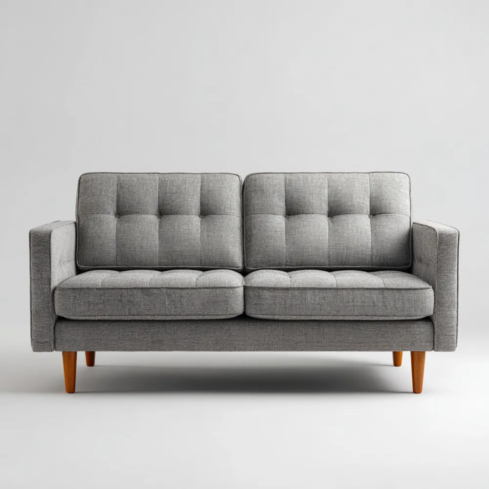 Divano due posti in tessuto 145x85x85 cm - Grigio