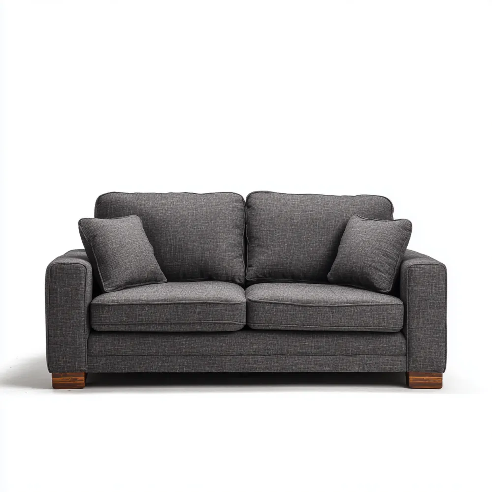 Divano due posti 150x90x85 cm - Tessuto - Grigio Scuro - Design Moderno