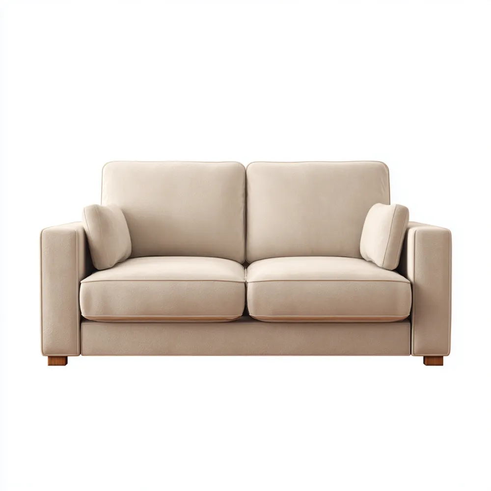 Divano due posti in tessuto - 150x90x85 cm - Beige - Design moderno