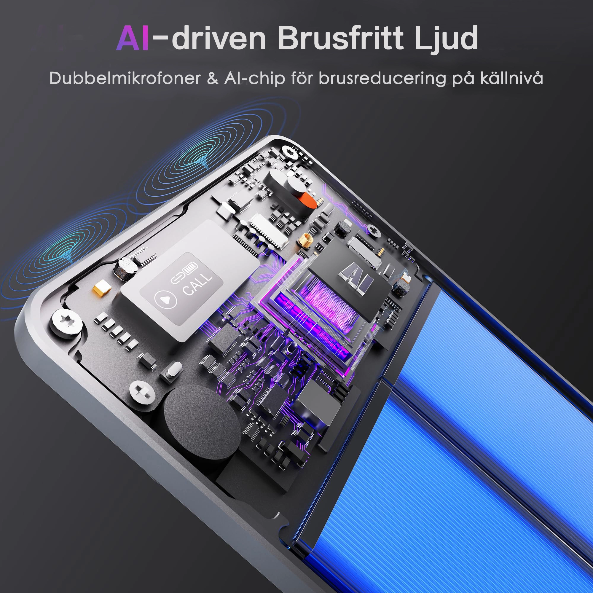 Recora KP70 AI-inspelare - 118 språk & AI-sammanfattning, Ultralätt bärbar design