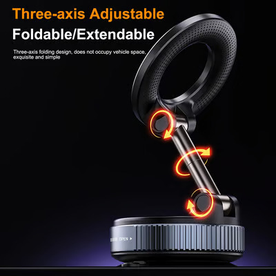 2026 Newest 360° Adjustable Vacuum Magnetic Suction Cup Phone Holder Mount