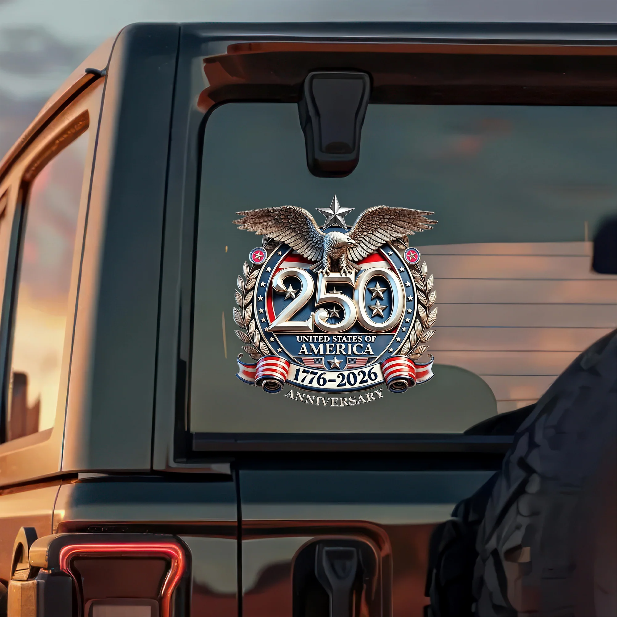 USA Eagles 250th Anniversary Semiquincentennial 1776-2026 Car Window Decal Sticker