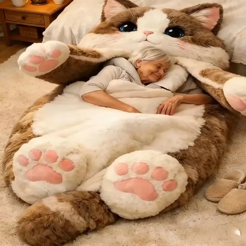 🐱 Fluffy cat sleeping bag– Soft, Warm & Purrfectly Cozy😴💤