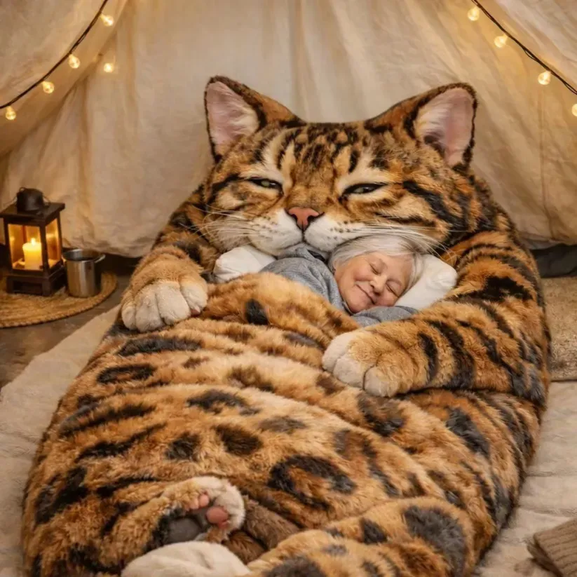 🐱 Fluffy cat sleeping bag– Soft, Warm & Purrfectly Cozy😴💤