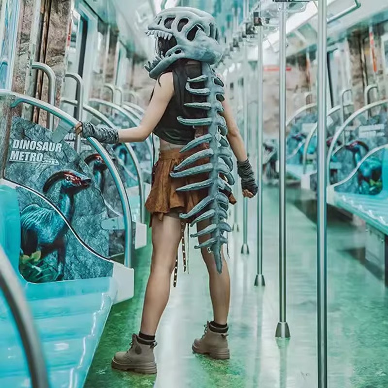 Realistic Dinosaur Skeleton Costume Set
