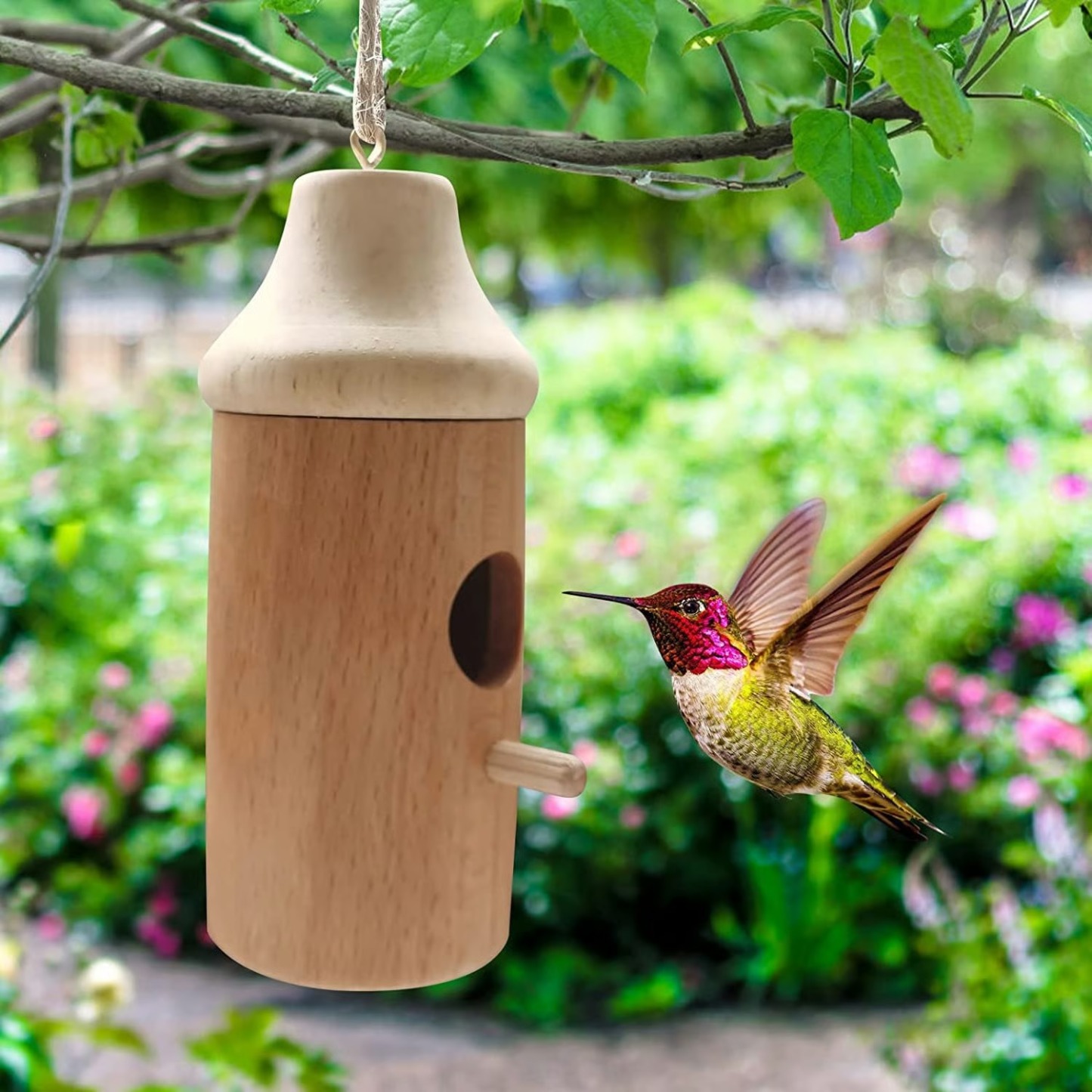 💕Wooden Hummingbird House - Gift for Nature Lovers
