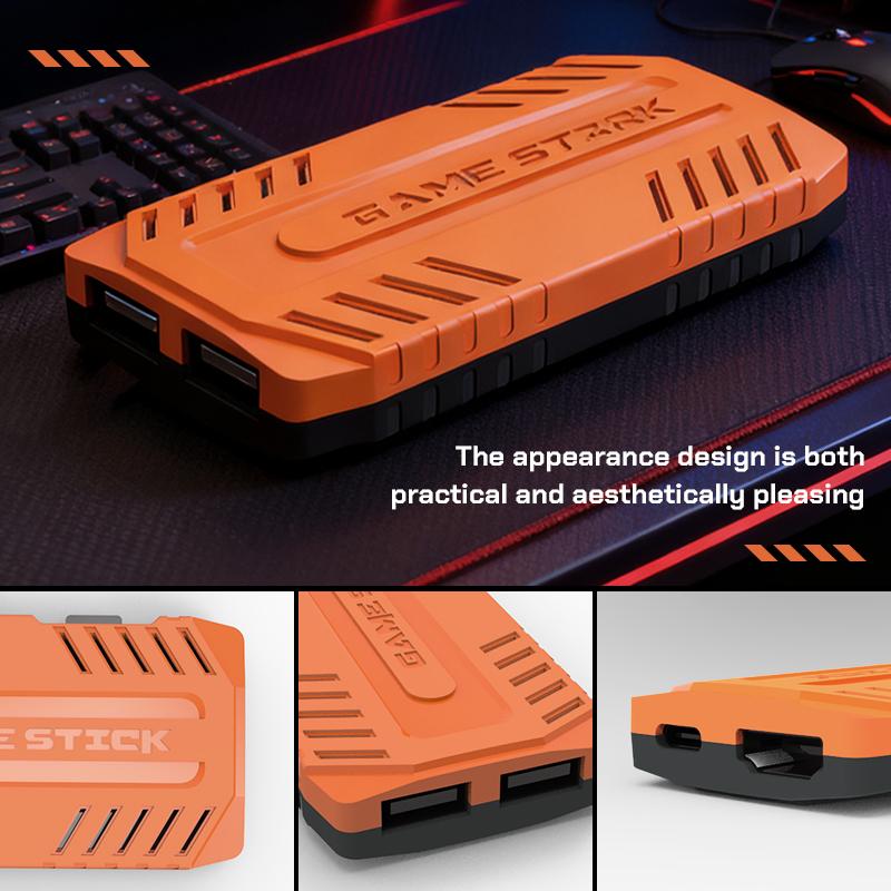 Retro gaming console stick, nostalgic gaming experience, dual 2.4G wireless controllers, plug-and-play TV game stick.