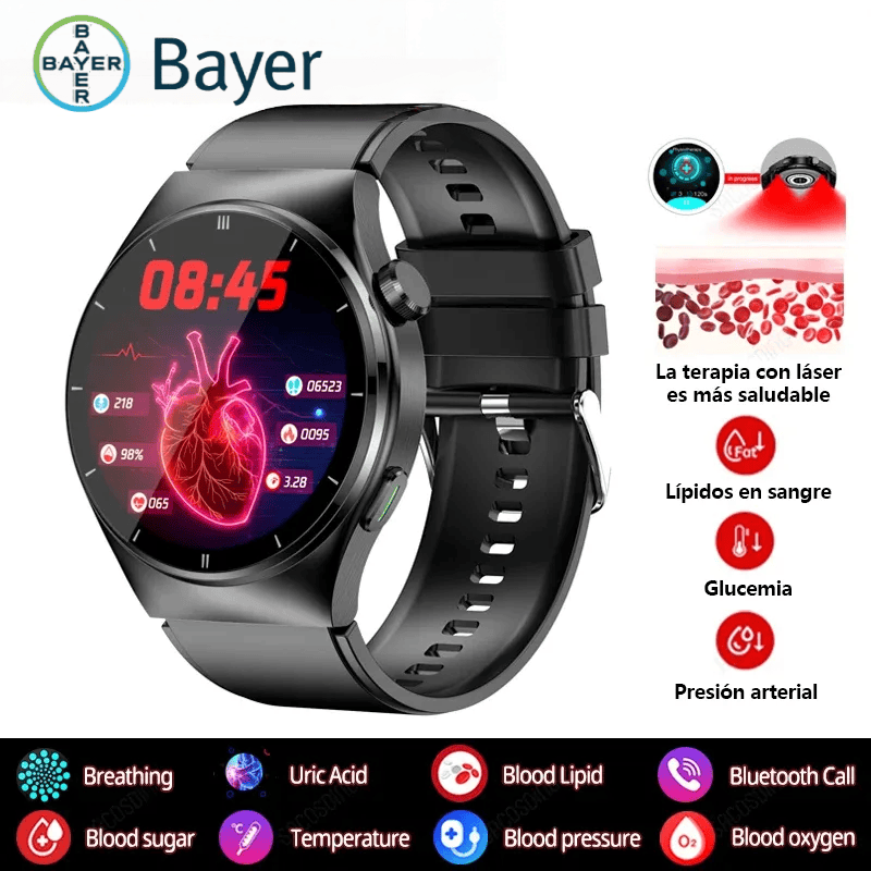✨Investigación médica e innovación tecnológica: el reloj de terapia láser no invasiva de Bayer puede monitorear la frecuencia cardíaca, la presión arterial y los niveles de azúcar en sangre en tiempo real💖
