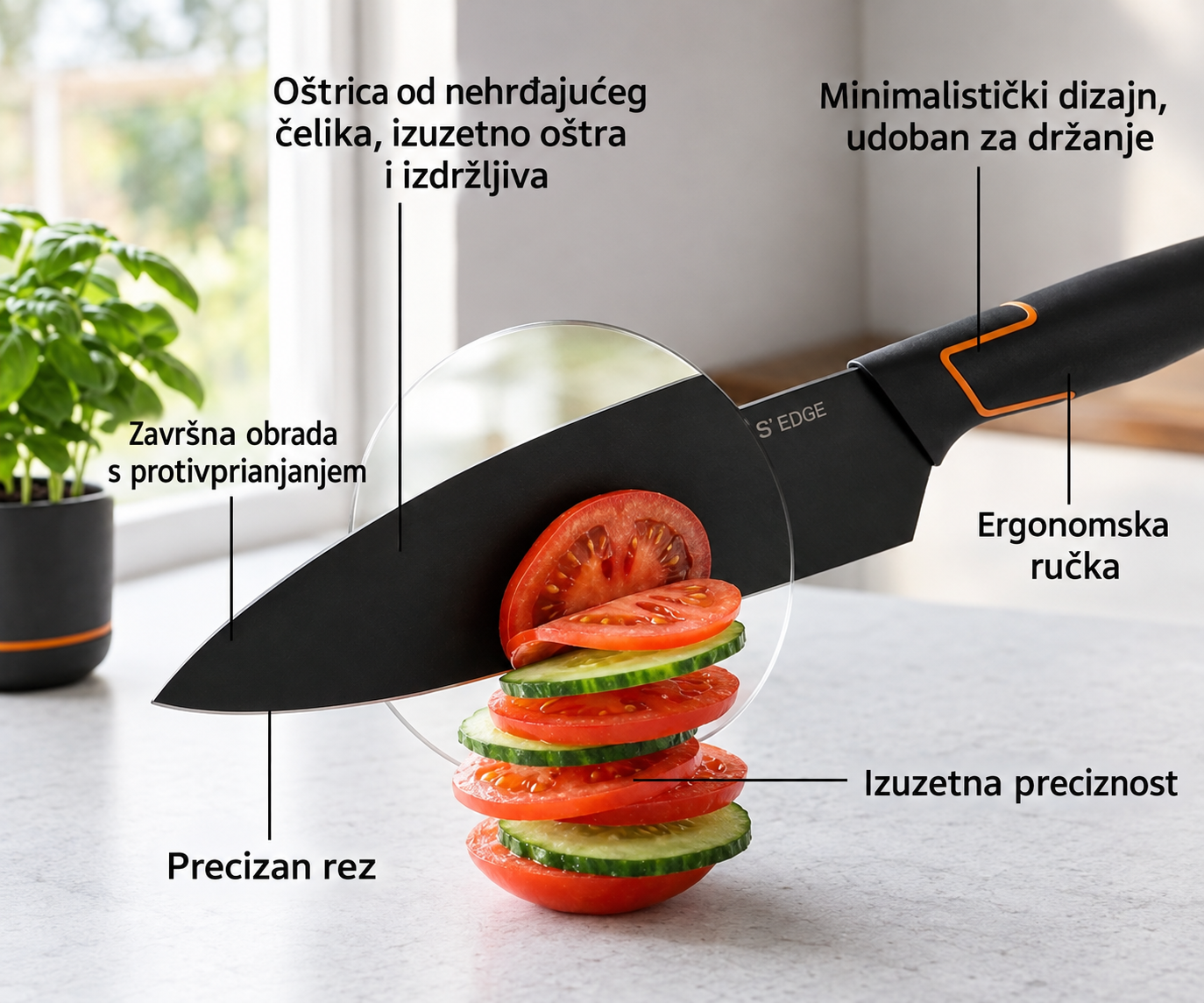 Korlátozott kiadás: 5 darabos késkészlet állvánnyal – éles konyhakés + késélező
