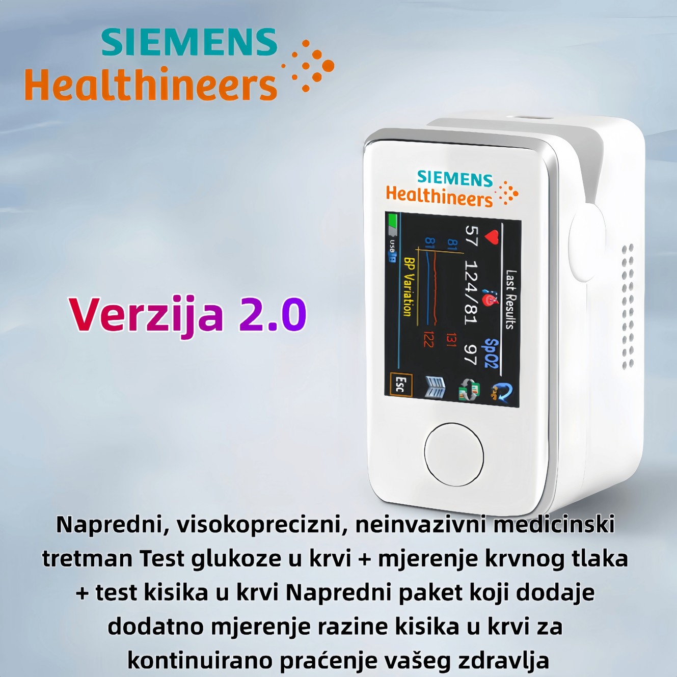 🔥🎉Vremenski ograničen popust✨Neinvazivni glukometar za kućnu upotrebu - Medicinski glukometar dizajniran za osobno mjerenje šećera