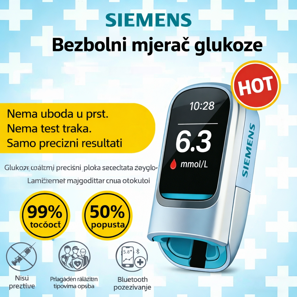 🔥 Dosta igala i boli! | Siemens™ neinvazivni glukometar – jednostavna i precizna kontrola glukoze u krvi, gdje god se nalazite 🔥