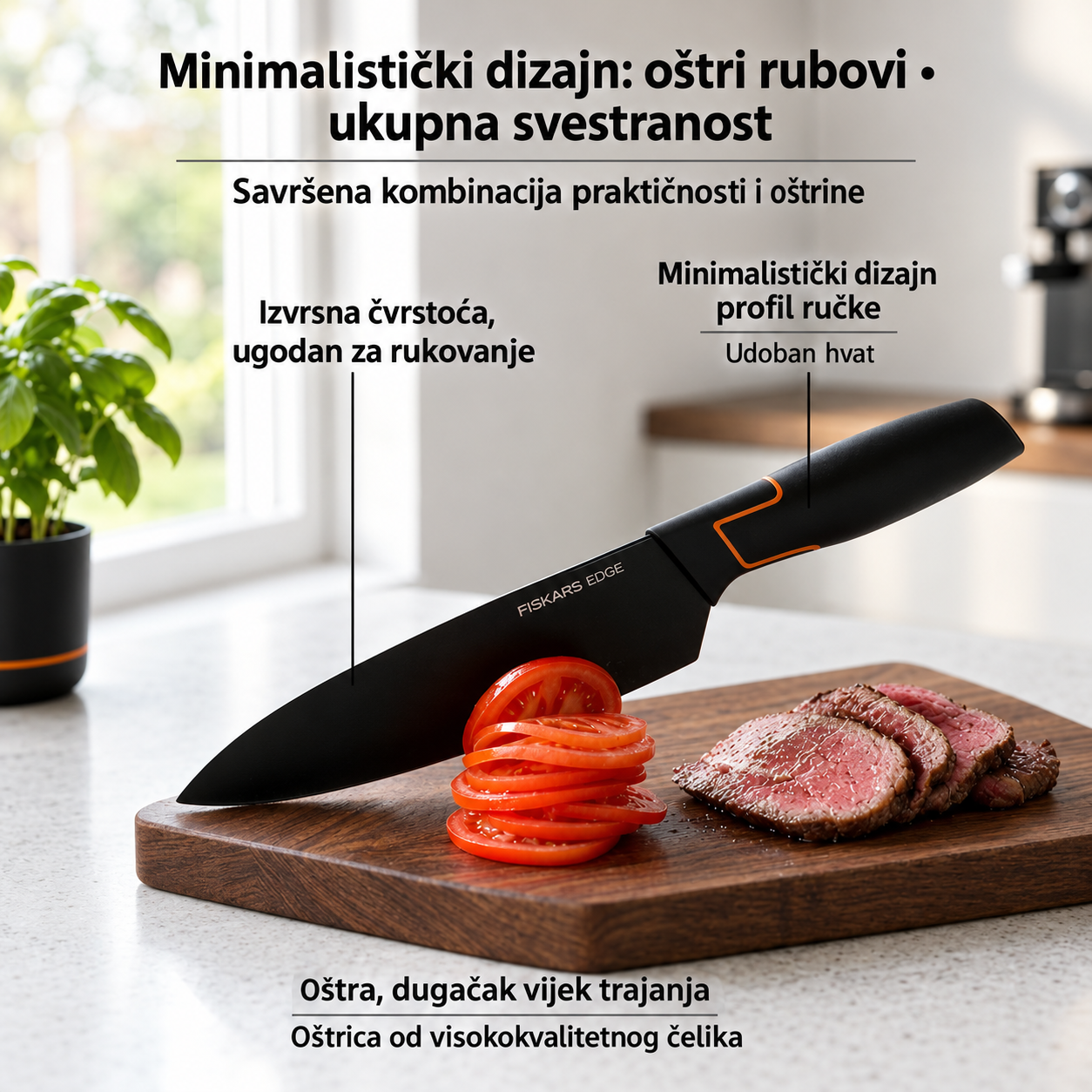Korlátozott kiadás: 5 darabos késkészlet állvánnyal – éles konyhakés + késélező