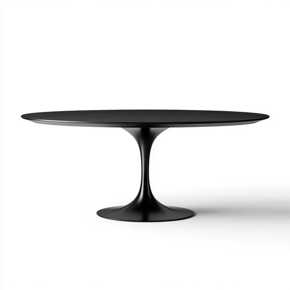 Table à manger ovale métal Noir 180x90x75 cm – Design moderne