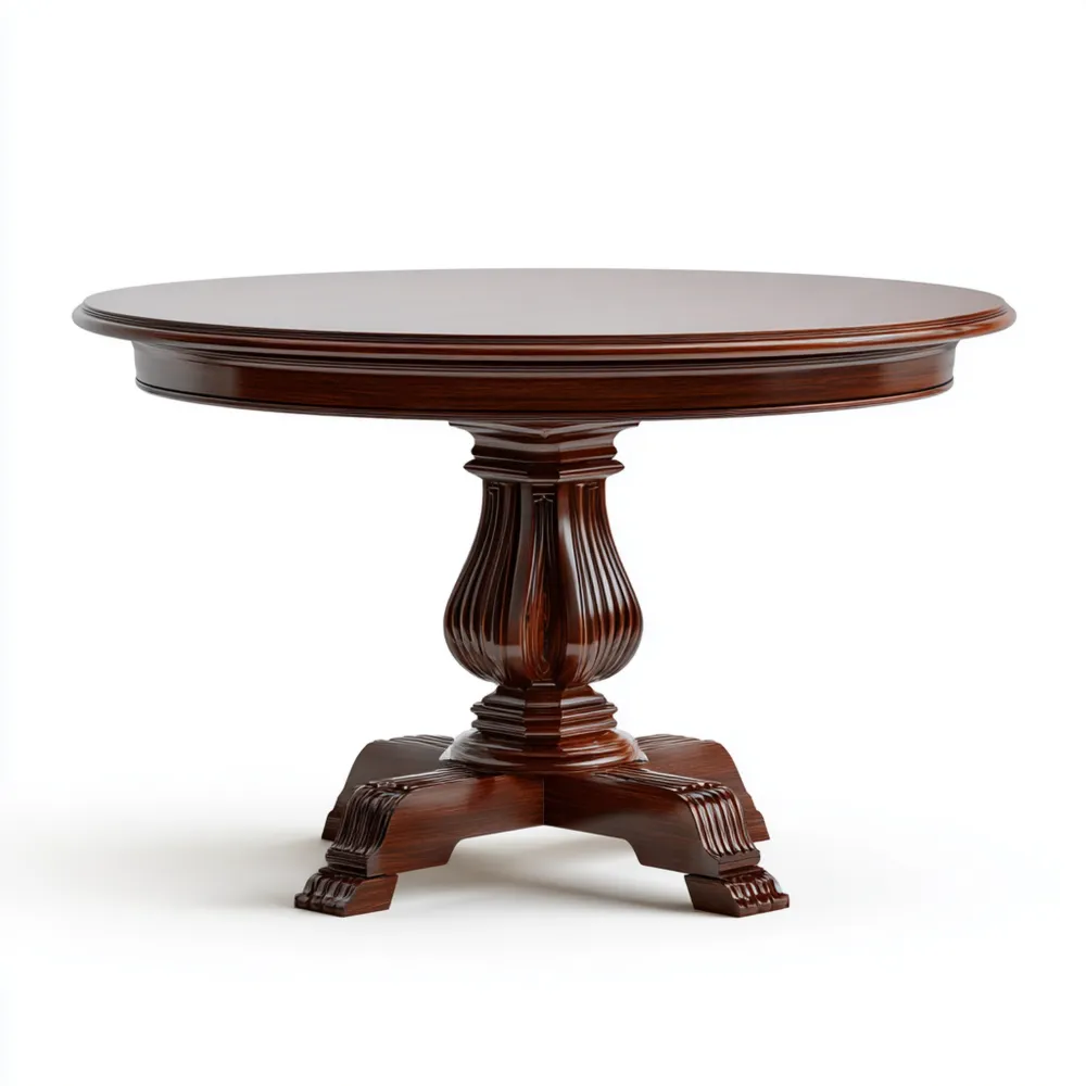 Table à manger en bois massif 120x120x75 cm – Marron – Style traditionnel