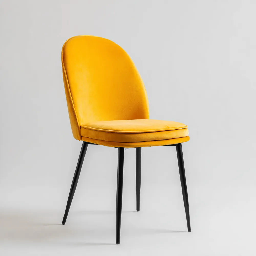 Chaise de salle à manger Velours 45x50x85 cm Jaune