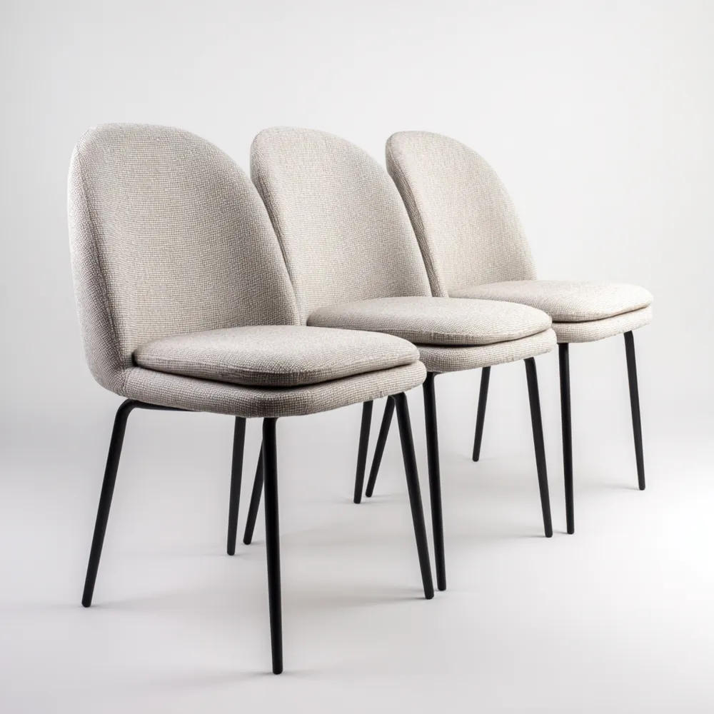 Chaise de salle à manger Tissu 45x52x85 cm – Beige – Moderne