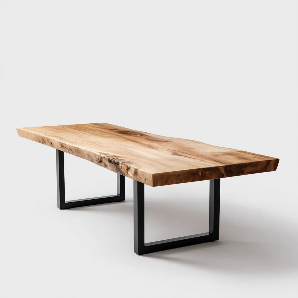 Table à manger en bois massif 200x100x75 cm – Naturel – Design industriel